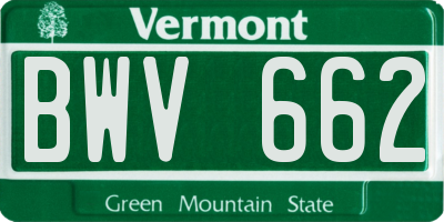 VT license plate BWV662
