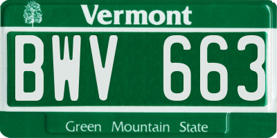 VT license plate BWV663