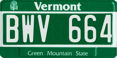 VT license plate BWV664
