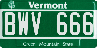VT license plate BWV666