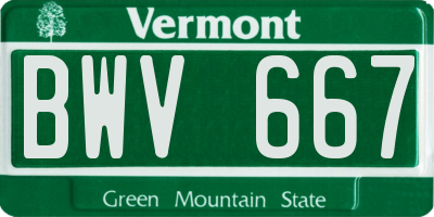 VT license plate BWV667