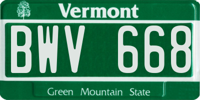 VT license plate BWV668