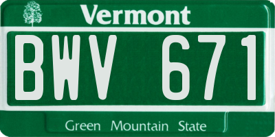 VT license plate BWV671