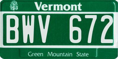 VT license plate BWV672