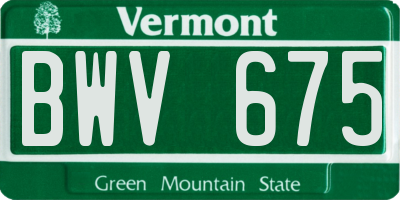 VT license plate BWV675