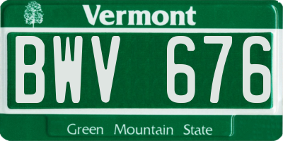 VT license plate BWV676