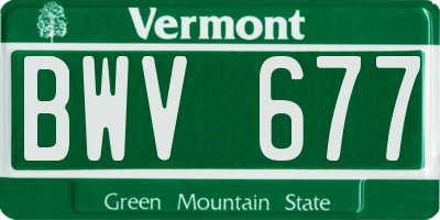 VT license plate BWV677