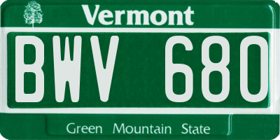 VT license plate BWV680