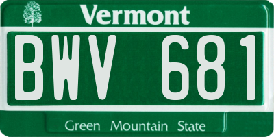 VT license plate BWV681