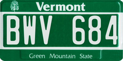 VT license plate BWV684
