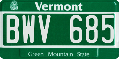 VT license plate BWV685