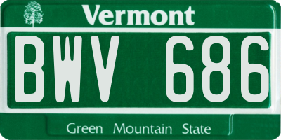 VT license plate BWV686