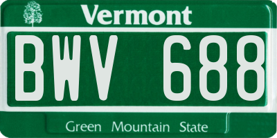 VT license plate BWV688