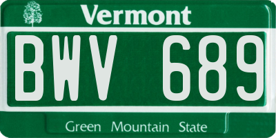 VT license plate BWV689