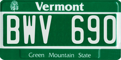 VT license plate BWV690