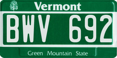 VT license plate BWV692