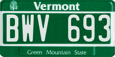 VT license plate BWV693