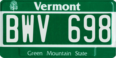 VT license plate BWV698