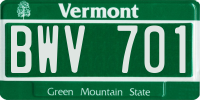 VT license plate BWV701