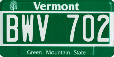VT license plate BWV702