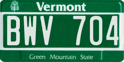 VT license plate BWV704