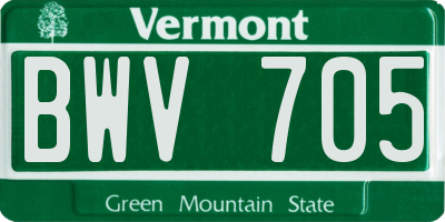 VT license plate BWV705