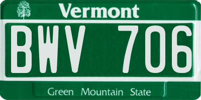 VT license plate BWV706