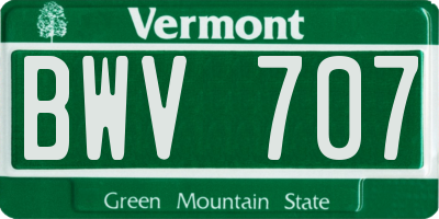 VT license plate BWV707