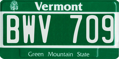 VT license plate BWV709