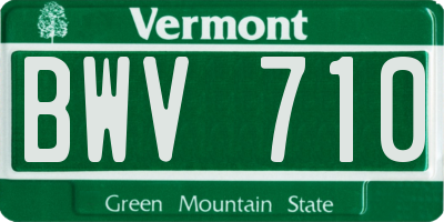 VT license plate BWV710