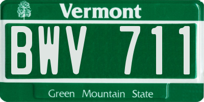 VT license plate BWV711