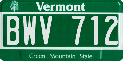 VT license plate BWV712