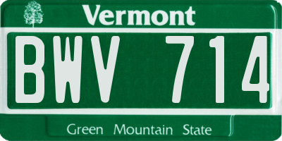 VT license plate BWV714