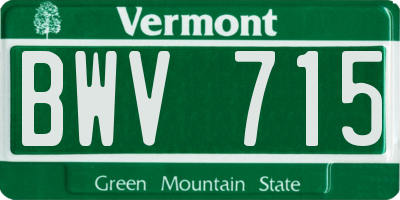 VT license plate BWV715