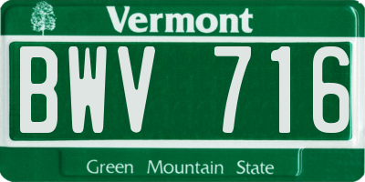 VT license plate BWV716
