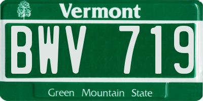 VT license plate BWV719