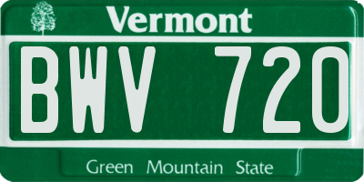 VT license plate BWV720