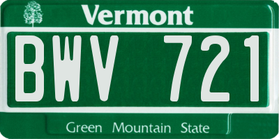 VT license plate BWV721