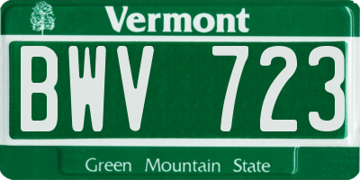 VT license plate BWV723