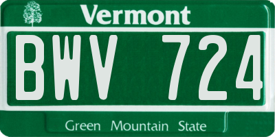 VT license plate BWV724