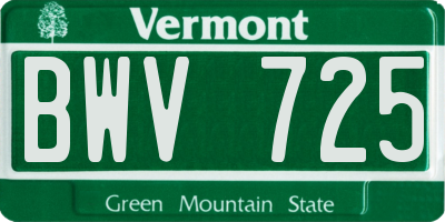 VT license plate BWV725
