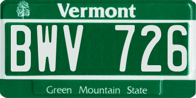 VT license plate BWV726
