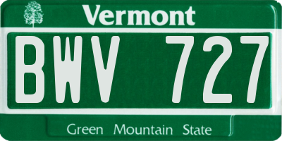 VT license plate BWV727