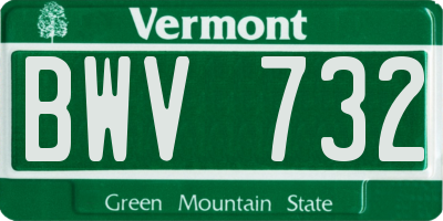 VT license plate BWV732
