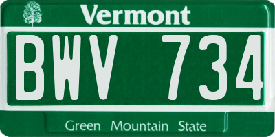 VT license plate BWV734