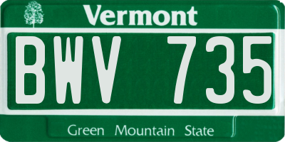 VT license plate BWV735