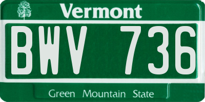 VT license plate BWV736