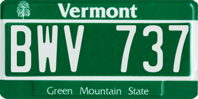 VT license plate BWV737