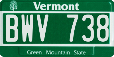 VT license plate BWV738