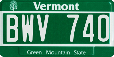 VT license plate BWV740